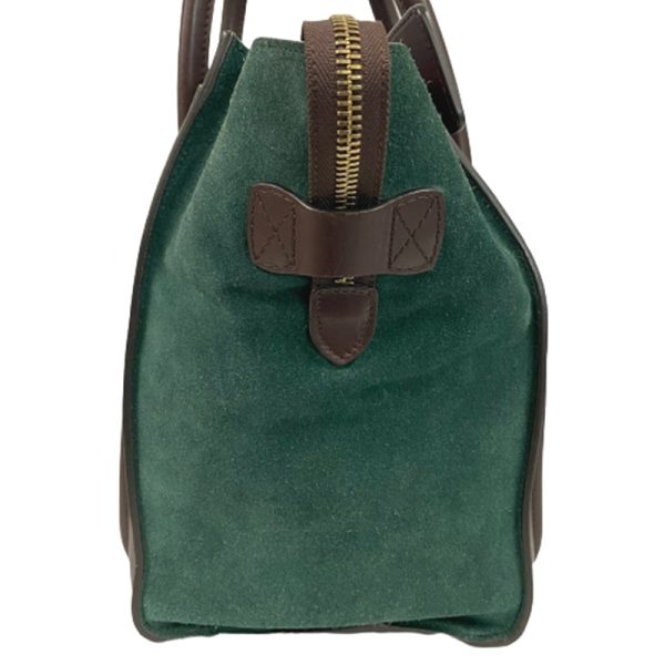 imgrc0088001465 Celine Luggage Mini Shopper Handbag Green Brown Drummed Calfskin Suede