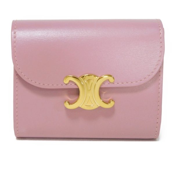 imgrc0088224015 Celine Small Wallet Triomphe Shiny Calfskin Rose