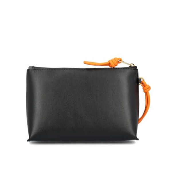 imgrc0088228746 Loewe Knot T Pouch Shiny Nappa BlackBright Orange