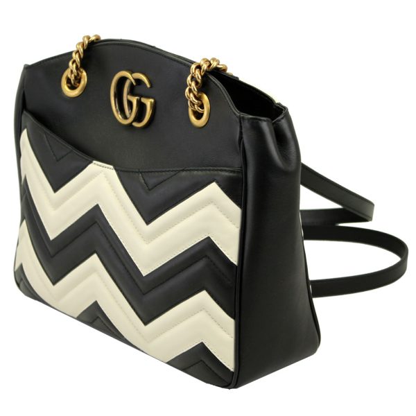 imgrc0089836905 Gucci Shoulder Bag GG Marmont Black White