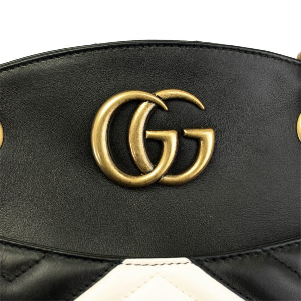 imgrc0089836908 Gucci Shoulder Bag GG Marmont Black White