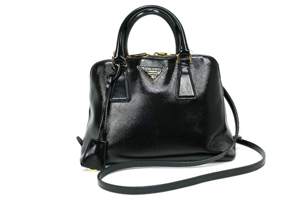 imgrc0089858131 Prada 2 Way Shoulder Handbag Sapphire Novernis Black Gold