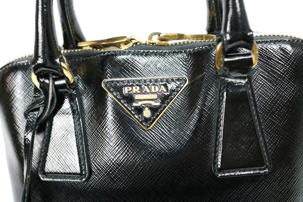 imgrc0089858133 Prada 2 Way Shoulder Handbag Sapphire Novernis Black Gold