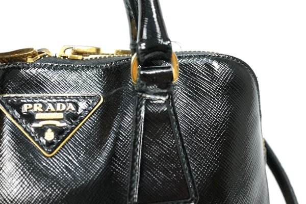 imgrc0089858134 Prada 2 Way Shoulder Handbag Sapphire Novernis Black Gold