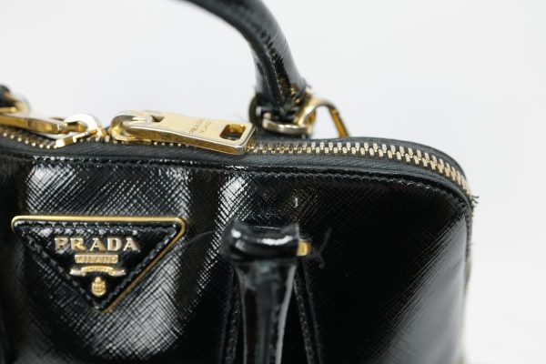 imgrc0089858138 Prada 2 Way Shoulder Handbag Sapphire Novernis Black Gold