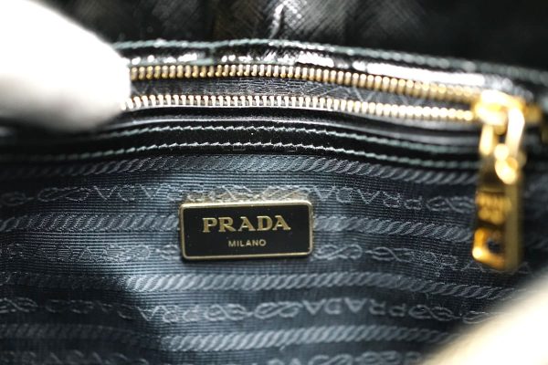 imgrc0089858144 Prada 2 Way Shoulder Handbag Sapphire Novernis Black Gold