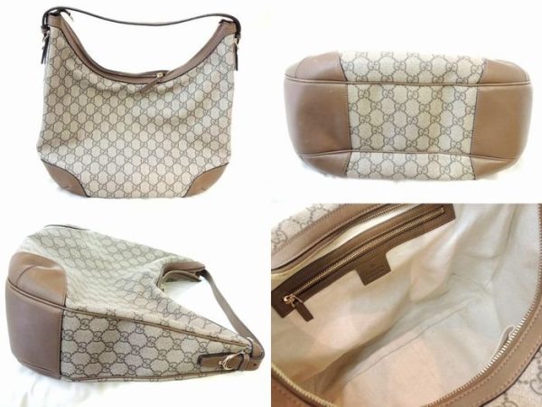 imgrc0092380094 Gucci One Shoulder Bag GG Pattern PVC Leather Beige Brown