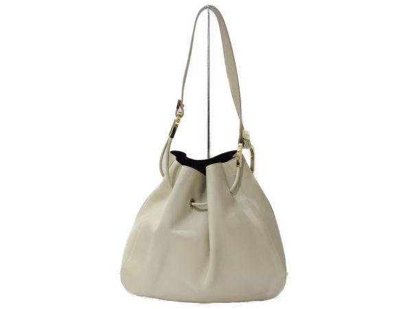 imgrc0092452202 Gucci Drawstring Leather Shoulder Bag Ivory