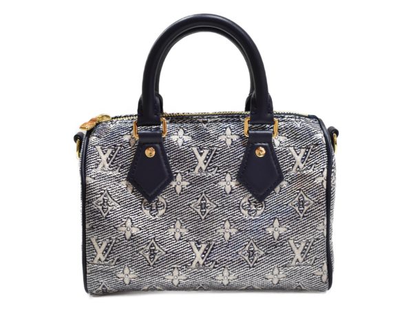 imgrc0093440779 Louis Vuitton Speedy Bandouliere Handbag Canvas Blue