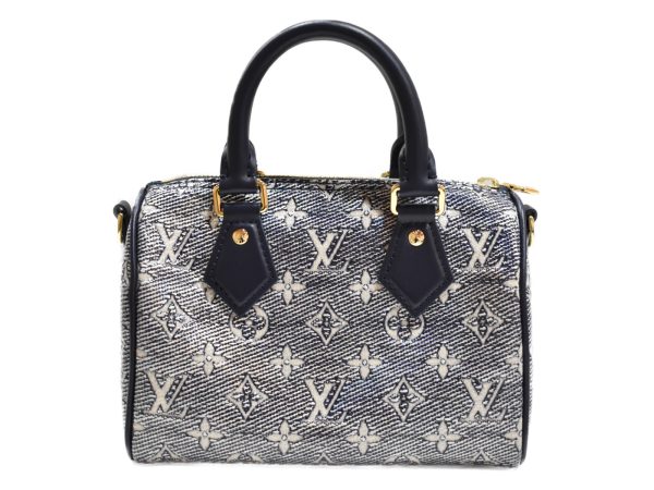 imgrc0093440780 Louis Vuitton Speedy Bandouliere Handbag Canvas Blue