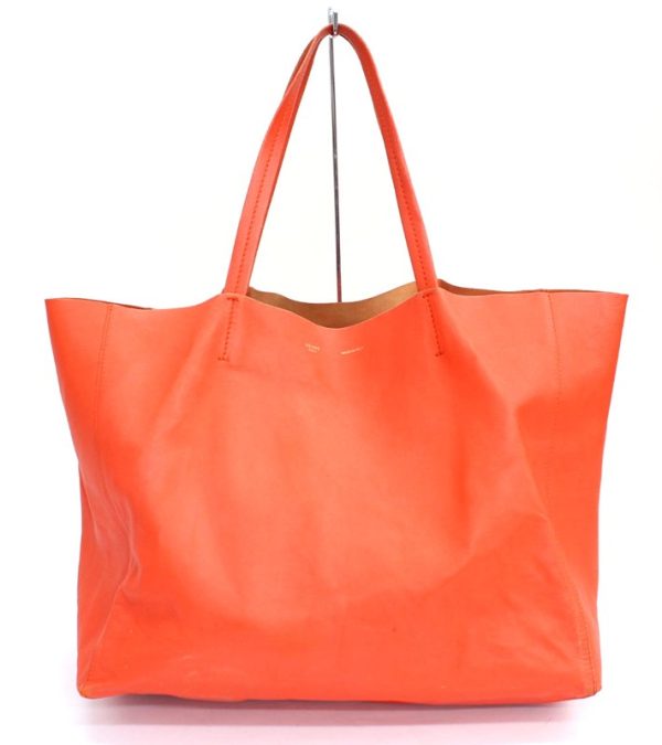 imgrc0093528774 Celine Horizontal Hippo Tote Bag Handbag Shoulder Bag Leather Orange