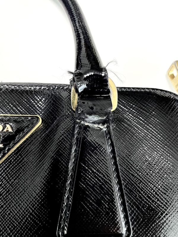 imgrc0094286078 Prada 2 Way Shoulder Handbag Sapphire Novernis Black Gold