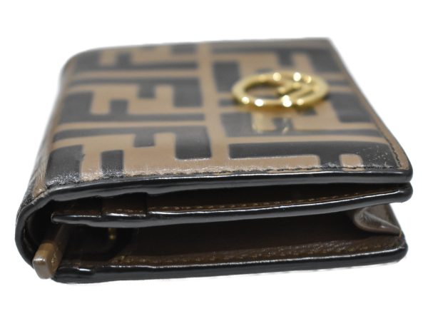 imgrc0094385246 Fendi Zucca Pattern Compact Wallet Leather Bifold Wallet Brown