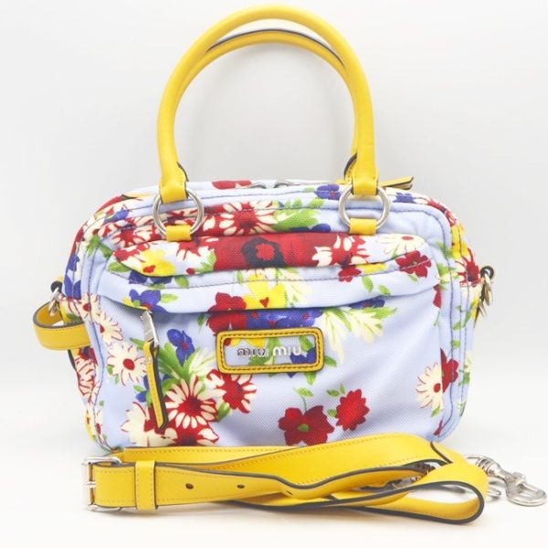 imgrc0094408243 Miu Miu 2WAY Bag Flower Print Blue