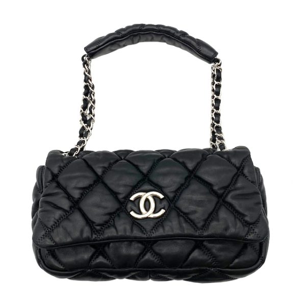 imgrc0096231062 Chanel Bubble Quilt Chain Shoulder Bag Lambskin Black