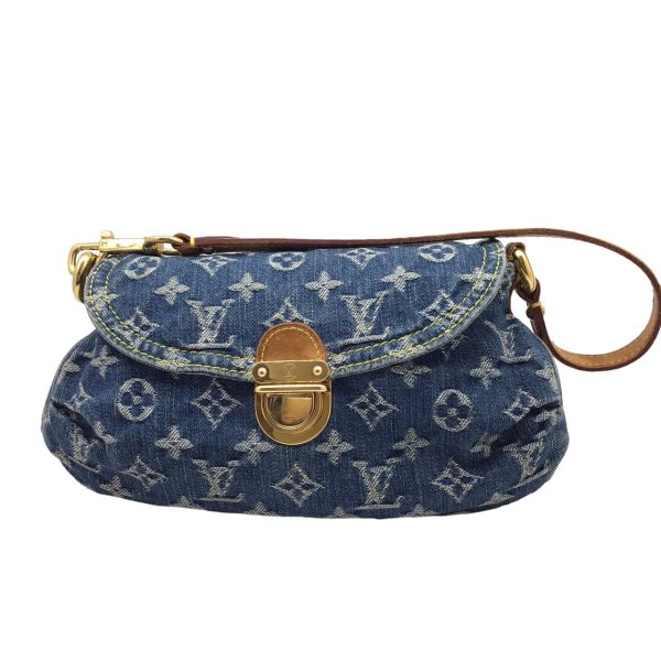 imgrc0096257604 LOUIS VUITTON Monogram Denim Mini Pleaty Shoulder Bag Blue