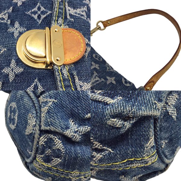 imgrc0096257608 LOUIS VUITTON Monogram Denim Mini Pleaty Shoulder Bag Blue