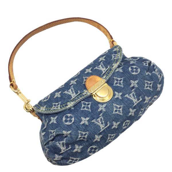 imgrc0096257609 LOUIS VUITTON Monogram Denim Mini Pleaty Shoulder Bag Blue