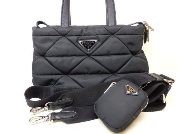 imgrc0097099166 Prada Quilted Padded Tote Shoulder Bag Black