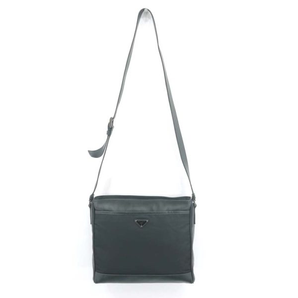 imgrc0098358126 Prada Triangle Logo Crossbody Shoulder Bag Black