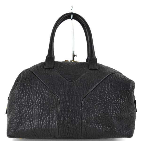 imgrc0098904019 Yves Saint Laurent Mini Boston Bag Leather Embossed Handbag Black