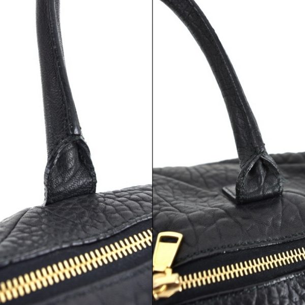 imgrc0098904094 Yves Saint Laurent Mini Boston Bag Leather Embossed Handbag Black