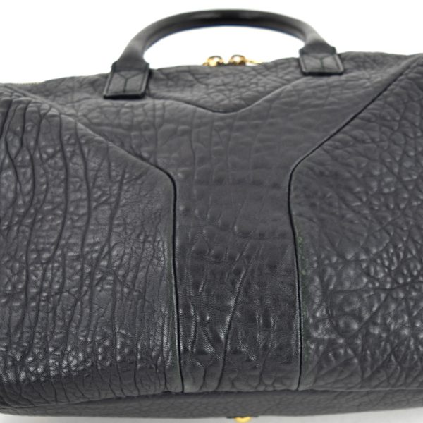 imgrc0098904626 Yves Saint Laurent Mini Boston Bag Leather Embossed Handbag Black