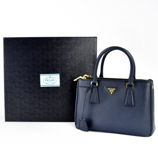 imgrc0098957981 Prada Galleria Mini Saffiano Leather Handbag Navy