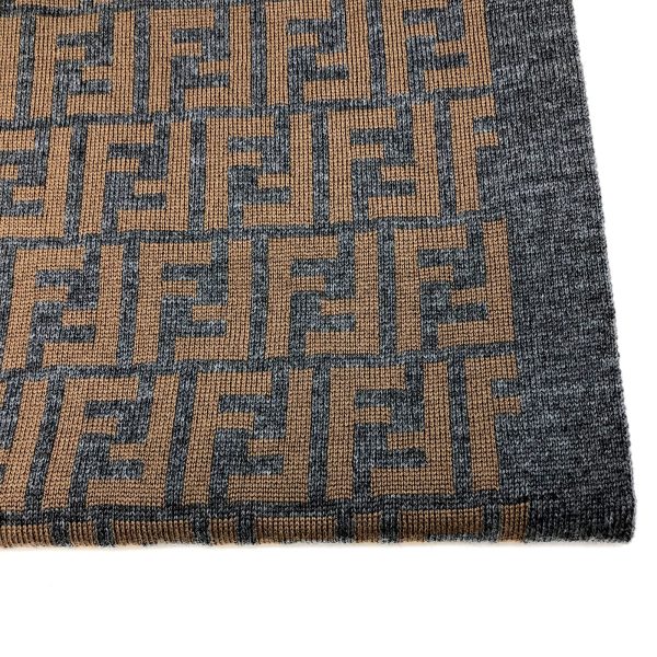 imgrc0100335473 Fendi Zucca Muffler Wool Made In Italy Mikunigaoka Brown