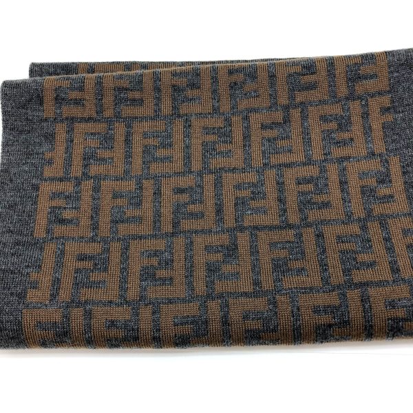 imgrc0100335474 Fendi Zucca Muffler Wool Made In Italy Mikunigaoka Brown