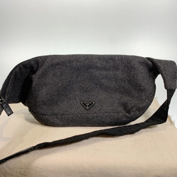 imgrc0102137374 Prada Body Bag Wool Gray