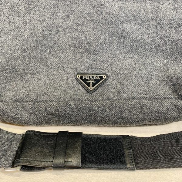 imgrc0102137375 Prada Body Bag Wool Gray