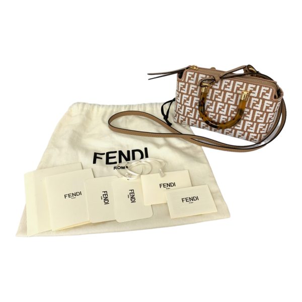 imgrc0104552628 Fendi By The Way Mini Handbag Fabric Tortoiseshell Beige