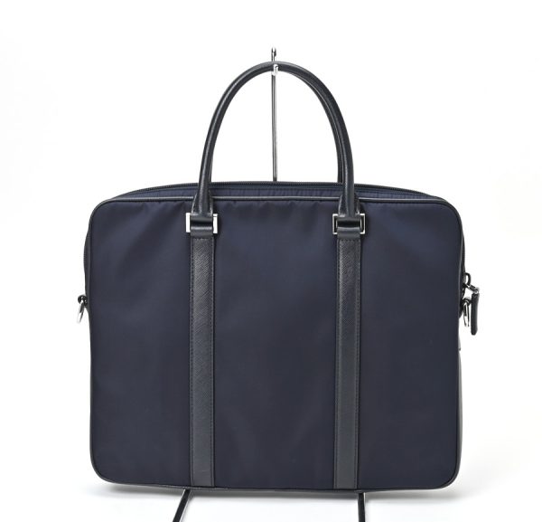 imgrc0105337155 Prada Triangle Logo Briefcase Nylon Navy