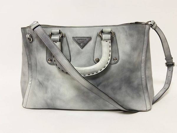 imgrc0105887859 Prada Tote Bag Shoulder Bag 2 Way Spazzolato Grigio