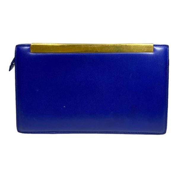 imgrc0108124472 Saint Laurent Paris Leather Second Clutch Bag Blue Gold Hardware