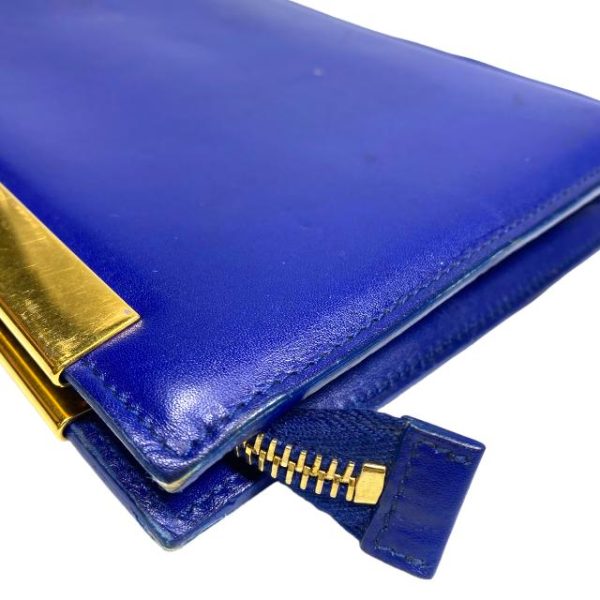 imgrc0108124474 Saint Laurent Paris Leather Second Clutch Bag Blue Gold Hardware