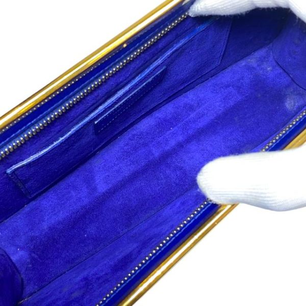 imgrc0108124475 Saint Laurent Paris Leather Second Clutch Bag Blue Gold Hardware