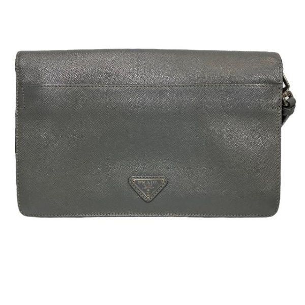 imgrc0109395905 Prada Clutch Bag Leather Gray