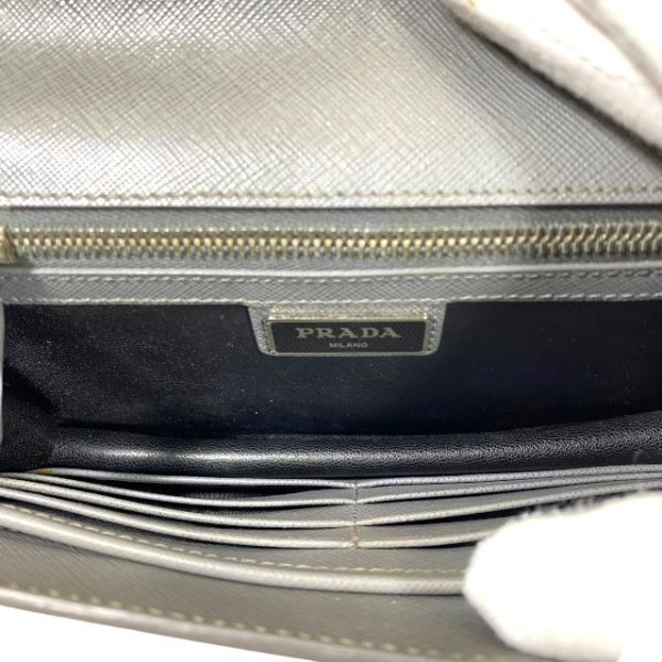 imgrc0109395909 Prada Clutch Bag Leather Gray