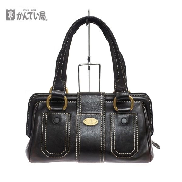 imgrc0110068014 Celine Leather Handbag Dark Brown