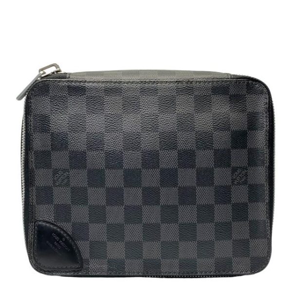 imgrc0111305560 Louis Vuitton Damier Graphite Clutch Bag Leather Black