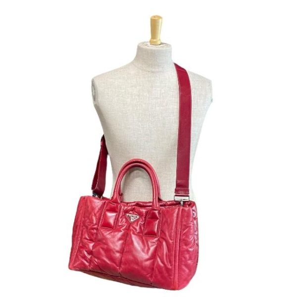 imgrc0115001663 Prada Nappa Bomber Shoulder Bag Lambskin Red