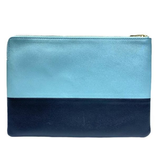 imgrc0115271525 Celine Clutch Bag Lambskin Bicolor Black Light Blue