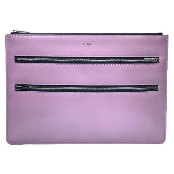 imgrc0116049901 Celine Clutch Bag Clutch Pochette Three Zip Logo Spazzolato Calf Pink