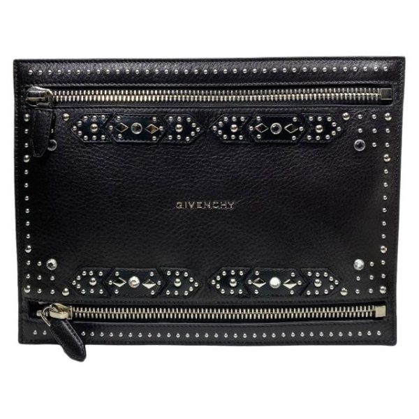 imgrc0116206566 Givenchy Pandora Bijou Leather Clutch Bag Black