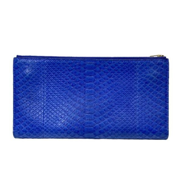 imgrc0116442409 Celine Trio Pouch Clutch Bag Clutch Pochette Bifold Python Leather Blue