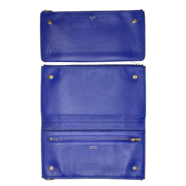 imgrc0116442410 Celine Trio Pouch Clutch Bag Clutch Pochette Bifold Python Leather Blue