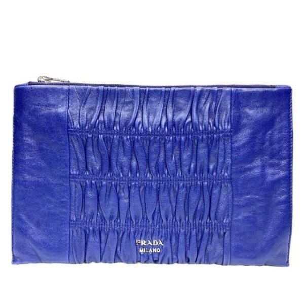 imgrc0116697295 PRADA Clutch Leather Navy