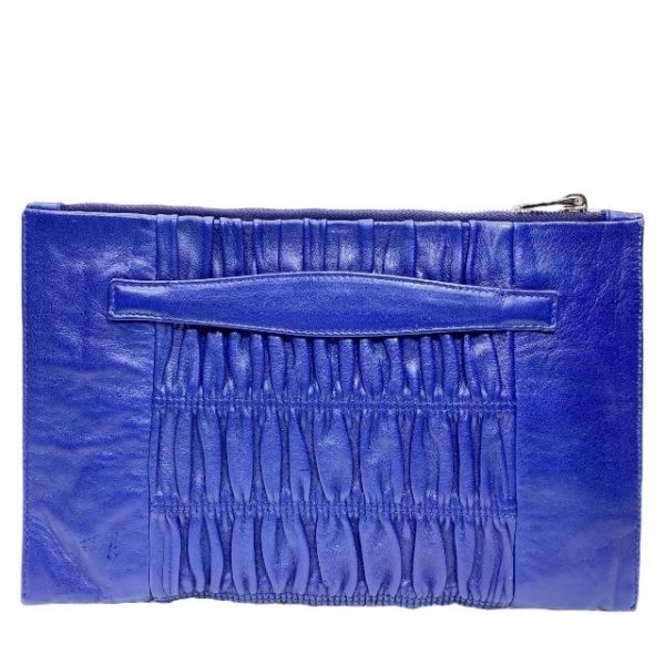 imgrc0116697296 PRADA Clutch Leather Navy